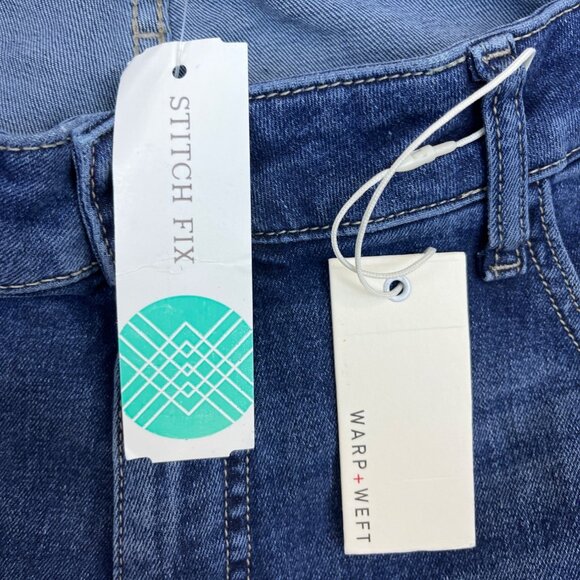 Warp + Weft Womens Blue Denim Flare Jeans Miami High Rise Stretch Sz 22 - New - Picture 9 of 11